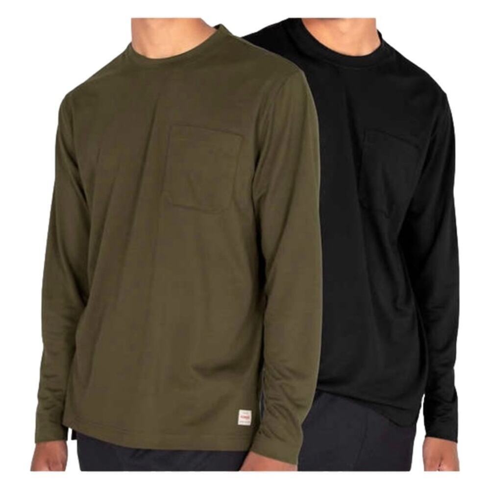 Wrangler Men's Shirts Long Sleeve 2-pack Black Green Size XXL NWT